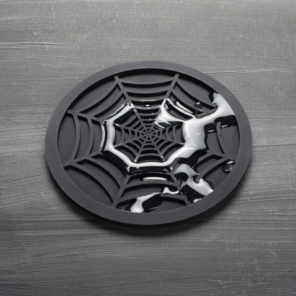 Silicone Coasters For Drinks - 6 Pack Unique Design Spider Drink Coasters, 4